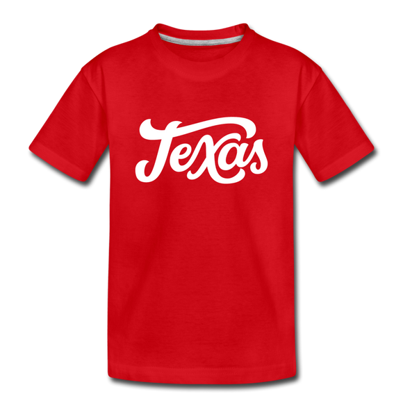 Texas Youth T-Shirt - Hand Lettered Youth Texas Tee - red