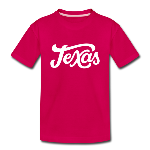 Texas Youth T-Shirt - Hand Lettered Youth Texas Tee - dark pink