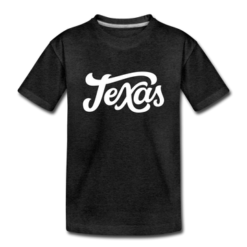 Texas Youth T-Shirt - Hand Lettered Youth Texas Tee - charcoal gray