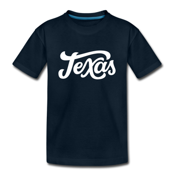Texas Youth T-Shirt - Hand Lettered Youth Texas Tee - deep navy