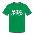 Texas Youth T-Shirt - Hand Lettered Youth Texas Tee - kelly green