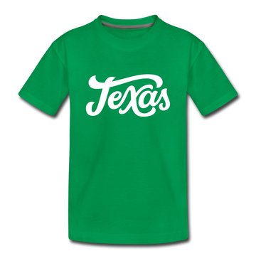 Texas Youth T-Shirt - Hand Lettered Youth Texas Tee - kelly green
