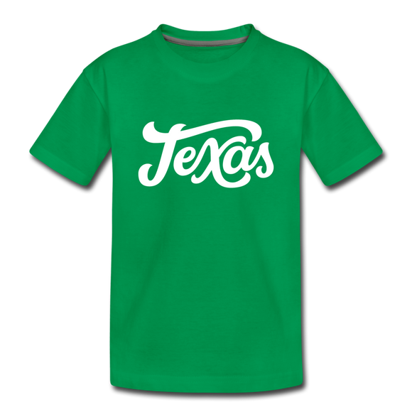 Texas Youth T-Shirt - Hand Lettered Youth Texas Tee - kelly green
