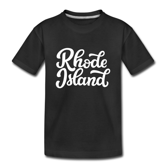 Rhode Island Youth T-Shirt - Hand Lettered Youth Rhode Island Tee - black