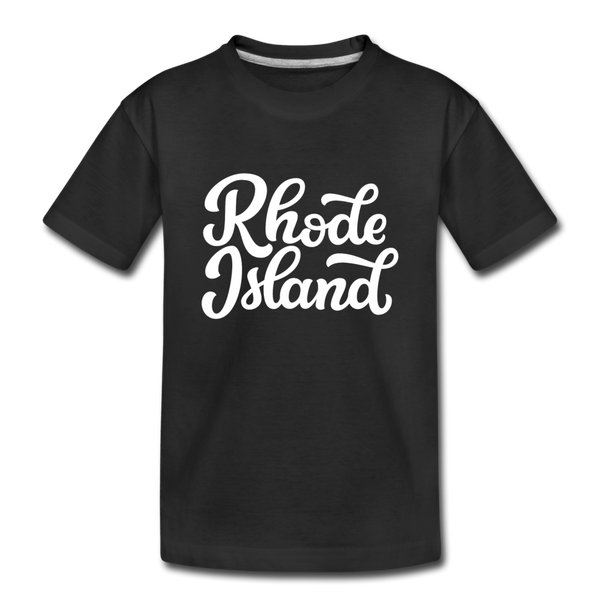 Rhode Island Youth T-Shirt - Hand Lettered Youth Rhode Island Tee - black