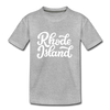 Rhode Island Youth T-Shirt - Hand Lettered Youth Rhode Island Tee - heather gray