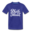 Rhode Island Youth T-Shirt - Hand Lettered Youth Rhode Island Tee - royal blue