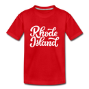 Rhode Island Youth T-Shirt - Hand Lettered Youth Rhode Island Tee - red