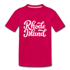 Rhode Island Youth T-Shirt - Hand Lettered Youth Rhode Island Tee - dark pink