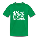 Rhode Island Youth T-Shirt - Hand Lettered Youth Rhode Island Tee - kelly green