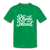 Rhode Island Youth T-Shirt - Hand Lettered Youth Rhode Island Tee - kelly green
