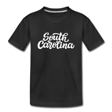 South Carolina Youth T-Shirt - Hand Lettered Youth South Carolina Tee - black