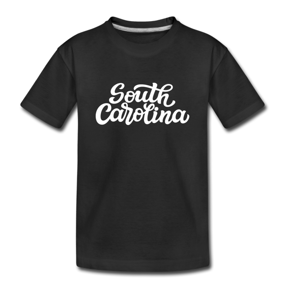 South Carolina Youth T-Shirt - Hand Lettered Youth South Carolina Tee - black