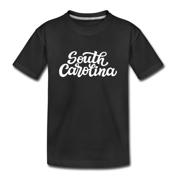 South Carolina Youth T-Shirt - Hand Lettered Youth South Carolina Tee - black