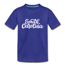 South Carolina Youth T-Shirt - Hand Lettered Youth South Carolina Tee - royal blue