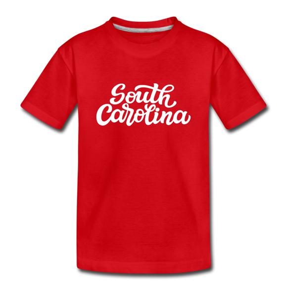 South Carolina Youth T-Shirt - Hand Lettered Youth South Carolina Tee - red
