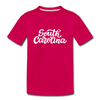 South Carolina Youth T-Shirt - Hand Lettered Youth South Carolina Tee - dark pink
