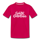 South Carolina Youth T-Shirt - Hand Lettered Youth South Carolina Tee - dark pink