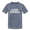 South Carolina Youth T-Shirt - Hand Lettered Youth South Carolina Tee - heather blue