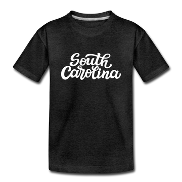 South Carolina Youth T-Shirt - Hand Lettered Youth South Carolina Tee - charcoal gray