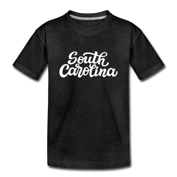 South Carolina Youth T-Shirt - Hand Lettered Youth South Carolina Tee - charcoal gray