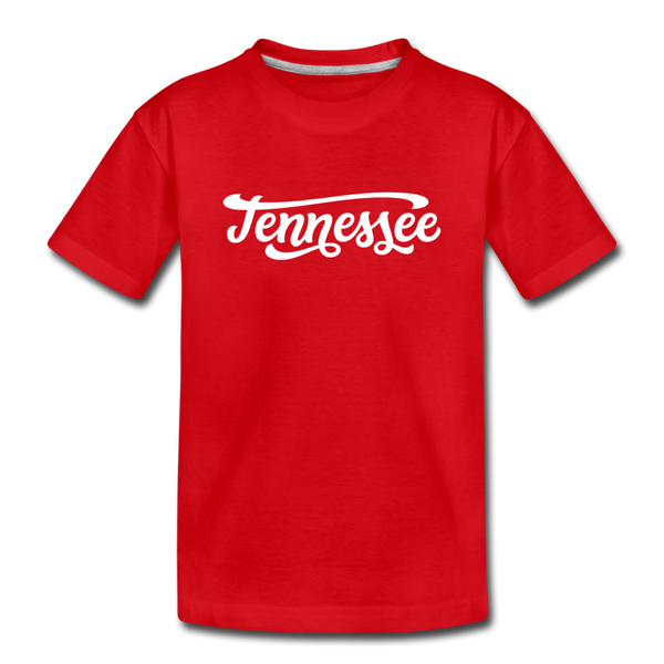 Tennessee Youth T-Shirt - Hand Lettered Youth Tennessee Tee - red