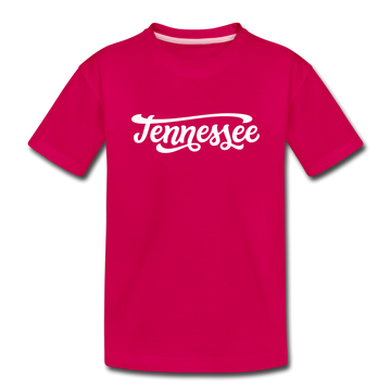 Tennessee Youth T-Shirt - Hand Lettered Youth Tennessee Tee - dark pink