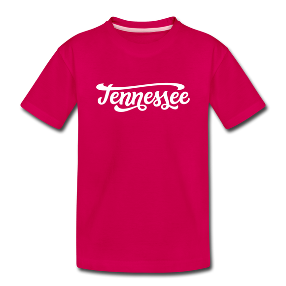 Tennessee Youth T-Shirt - Hand Lettered Youth Tennessee Tee - dark pink