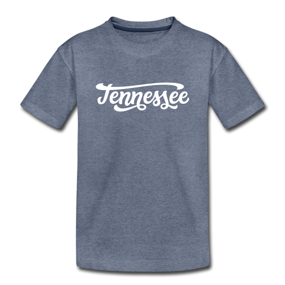 Tennessee Youth T-Shirt - Hand Lettered Youth Tennessee Tee - heather blue