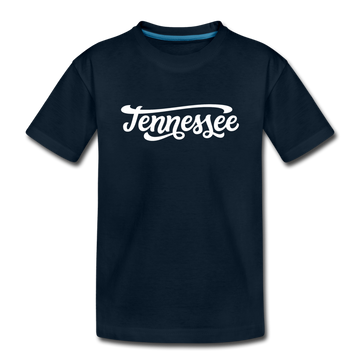 Tennessee Youth T-Shirt - Hand Lettered Youth Tennessee Tee - deep navy