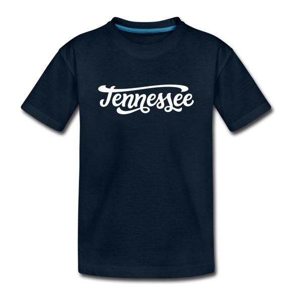 Tennessee Youth T-Shirt - Hand Lettered Youth Tennessee Tee - deep navy