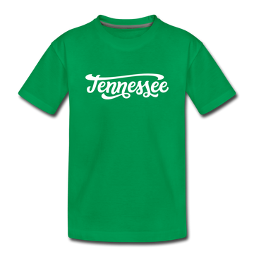 Tennessee Youth T-Shirt - Hand Lettered Youth Tennessee Tee - kelly green