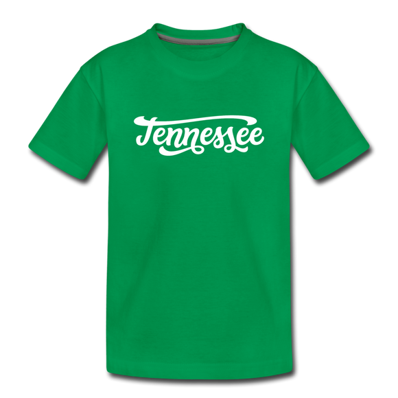 Tennessee Youth T-Shirt - Hand Lettered Youth Tennessee Tee - kelly green