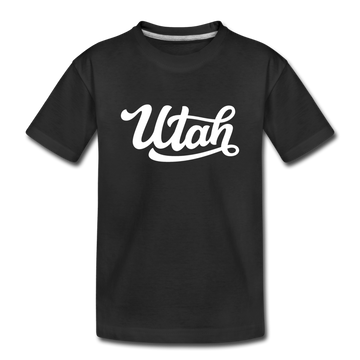 Utah Youth T-Shirt - Hand Lettered Youth Utah Tee - black