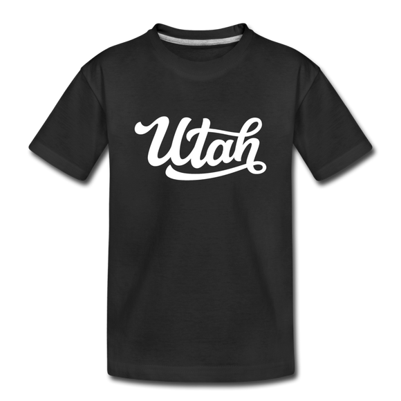 Utah Youth T-Shirt - Hand Lettered Youth Utah Tee - black