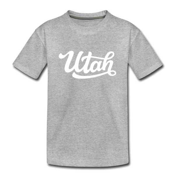 Utah Youth T-Shirt - Hand Lettered Youth Utah Tee - heather gray