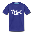 Utah Youth T-Shirt - Hand Lettered Youth Utah Tee - royal blue
