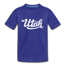 Utah Youth T-Shirt - Hand Lettered Youth Utah Tee - royal blue