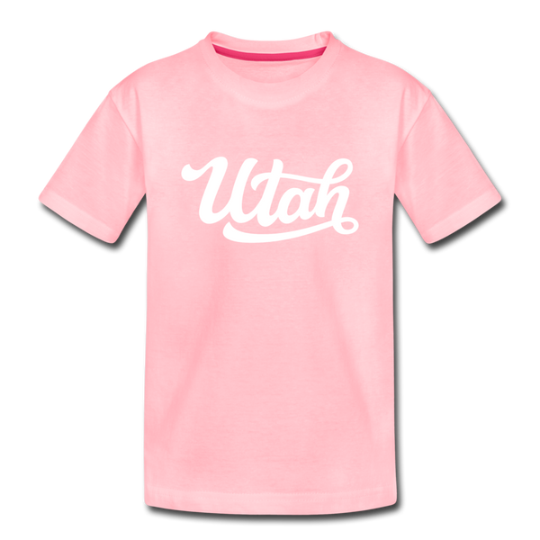 Utah Youth T-Shirt - Hand Lettered Youth Utah Tee - pink