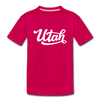 Utah Youth T-Shirt - Hand Lettered Youth Utah Tee - dark pink