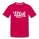 Utah Youth T-Shirt - Hand Lettered Youth Utah Tee - dark pink