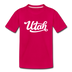 Utah Youth T-Shirt - Hand Lettered Youth Utah Tee - dark pink