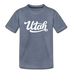 Utah Youth T-Shirt - Hand Lettered Youth Utah Tee - heather blue