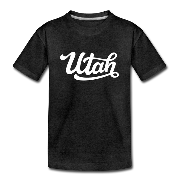 Utah Youth T-Shirt - Hand Lettered Youth Utah Tee - charcoal gray