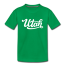 Utah Youth T-Shirt - Hand Lettered Youth Utah Tee - kelly green