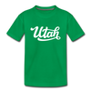 Utah Youth T-Shirt - Hand Lettered Youth Utah Tee - kelly green