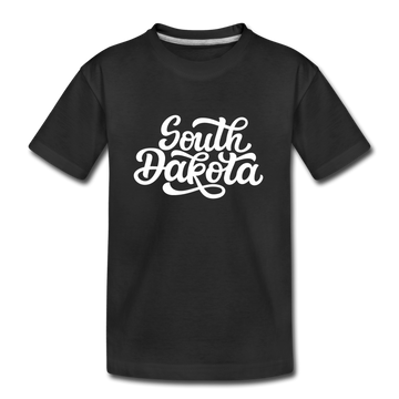 South Dakota Youth T-Shirt - Hand Lettered Youth South Dakota Tee - black