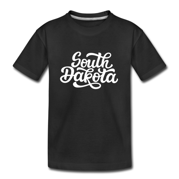 South Dakota Youth T-Shirt - Hand Lettered Youth South Dakota Tee - black