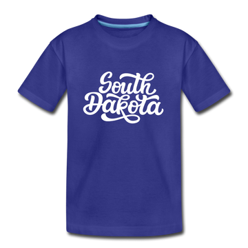 South Dakota Youth T-Shirt - Hand Lettered Youth South Dakota Tee - royal blue