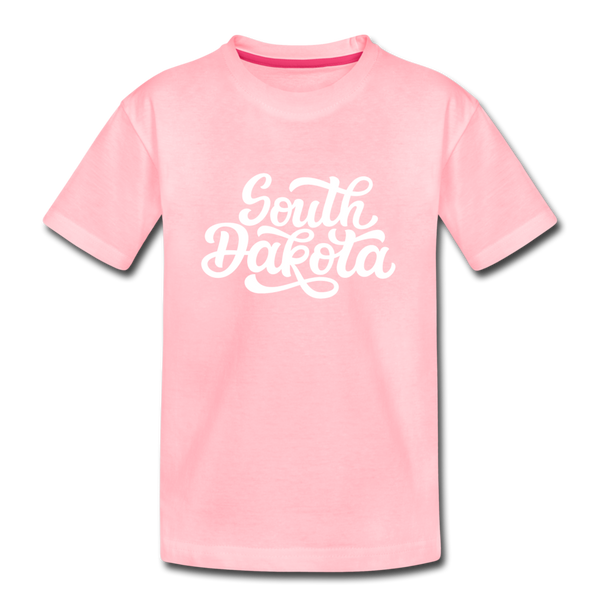 South Dakota Youth T-Shirt - Hand Lettered Youth South Dakota Tee - pink